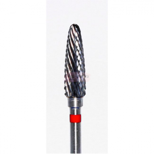 Фреза ATRI ТВС F040DM, конус закругленный, 4мм, двойная насечка, мелкая абразивность, 1 шт