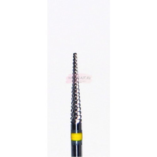 Бор ATRI ТВС M023SPF, конус заостренный, 2,3мм, спиральная насечка, экстрамелкая абразивность, 1 шт